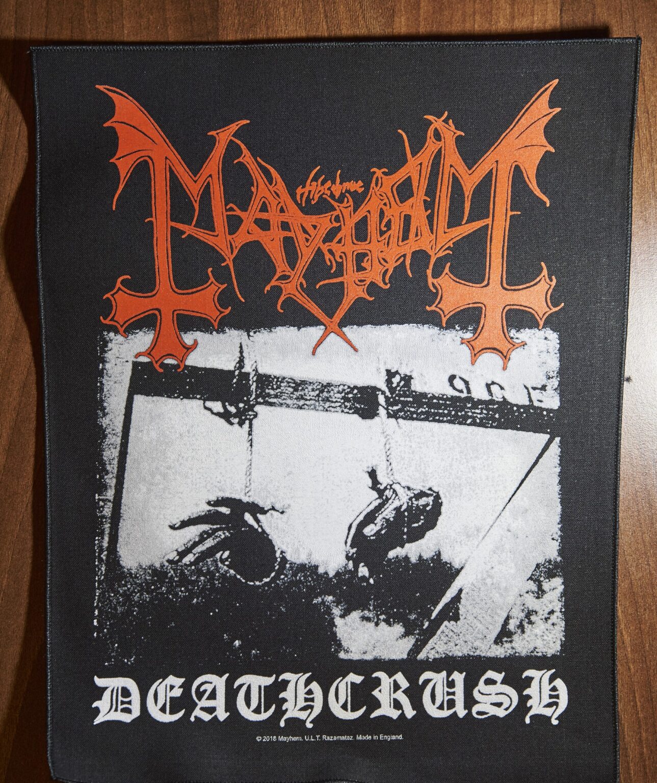 MAYHEM BACK PATCH: DEATHCRUSH | Metalkalve