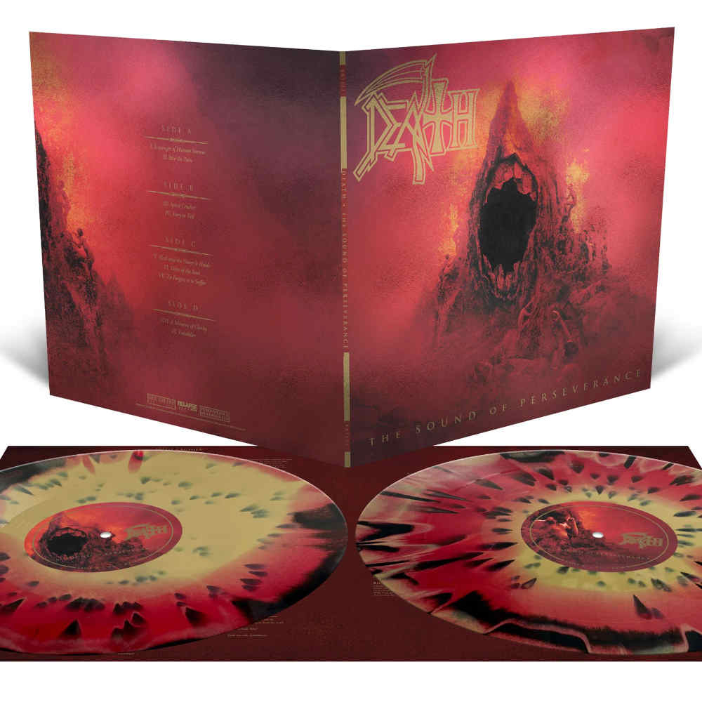 2024-death_the_sound_of_perseverance_black_red_gold_merge_splatter_vinyl
